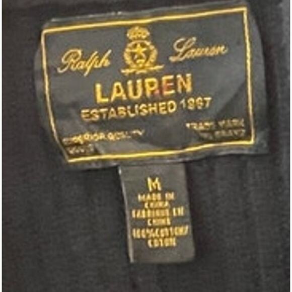 Ralph Lauren Black Label Women’s Ribbed Shawl Collar Sweater M Gold Buckle Black - Picture 2 of 12